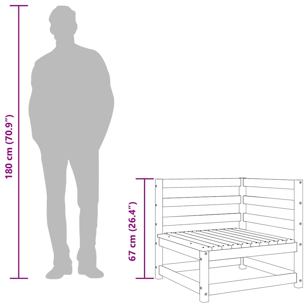 Garden Corner Sofas 2 pcs White Solid Wood Pine